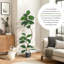 Arbre en caoutchouc artificiel avec pot en résine noir / blanc et faux arbre en pierre blanche pour l'intérieur et l'extérieur-263177008-263177011