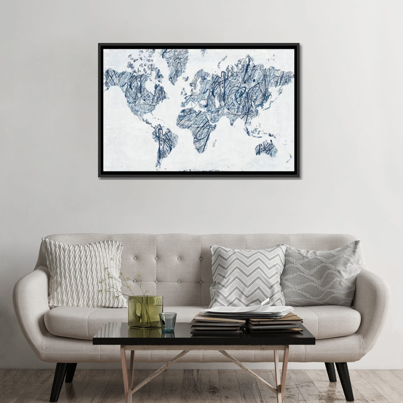 «World On A String» par Piper Rhue - reproduction d'art sur toile tendue, H 40 po x l 60 po x P 1,5 po, Toile avec cadre noir