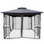 Pavillon de jardin 10X10 avec toit et filet amovible pour profiter de la terrasse du jardin - Écran de toit gris à deux niveaux spacieux