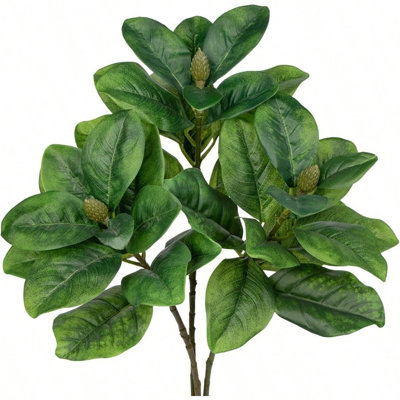32.5 Inch 3Pcs Artificial Magnolia Branches – Faux Greenery Stems For Home, Office & Table Decor