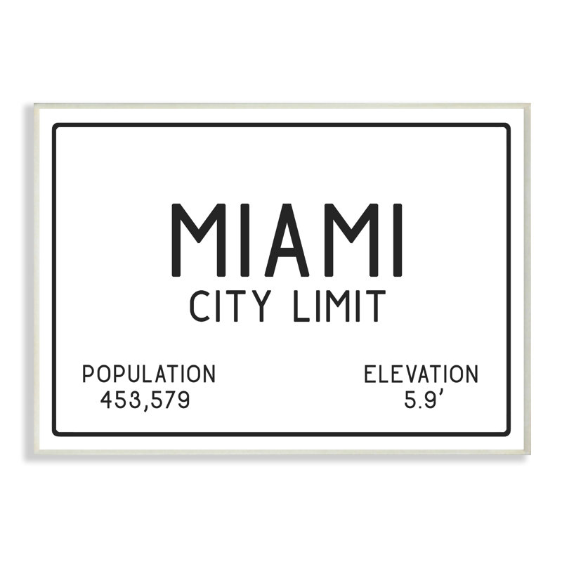 «Miami City» par Daphne Polselli, reproduction d'art textuel sur toile, H 13 po x l 19 po, Sans cadre