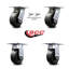 5 Inch Polyolefin Caster Set with Roller Bearing 2 Swivel Lock and 2 Rigid SCC