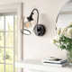 Larkson Single Light Glass Dimmable Armed Sconce