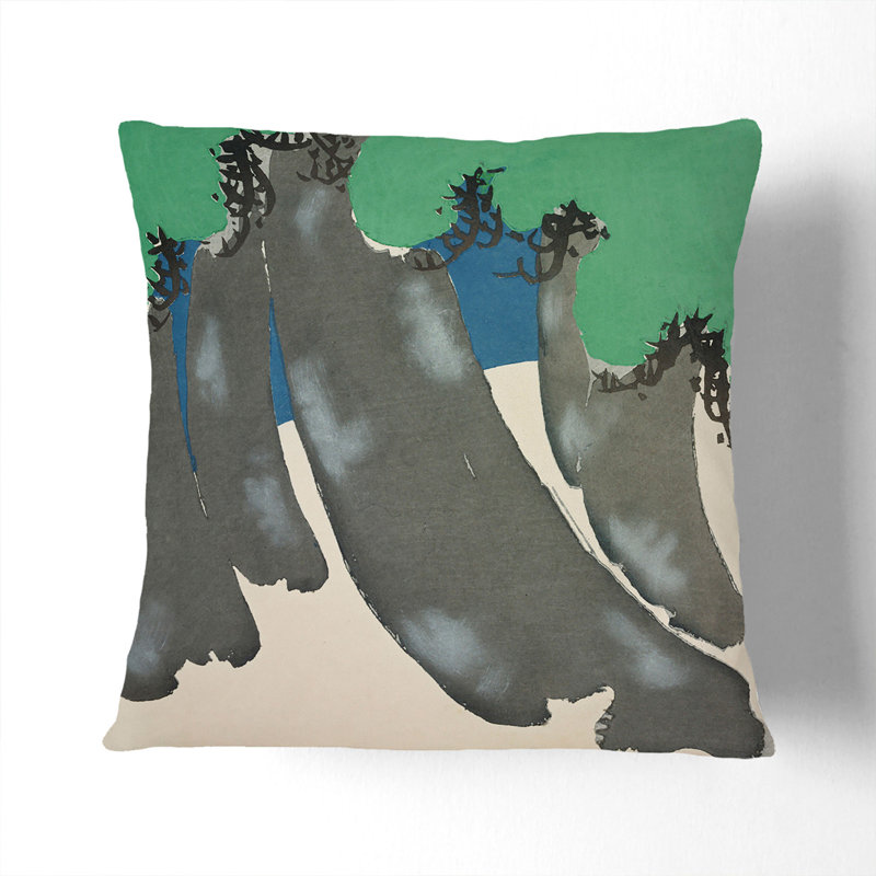 Trees Scatter Cushion with Filling, Black, 55cm H x 55cm W x 20cm D