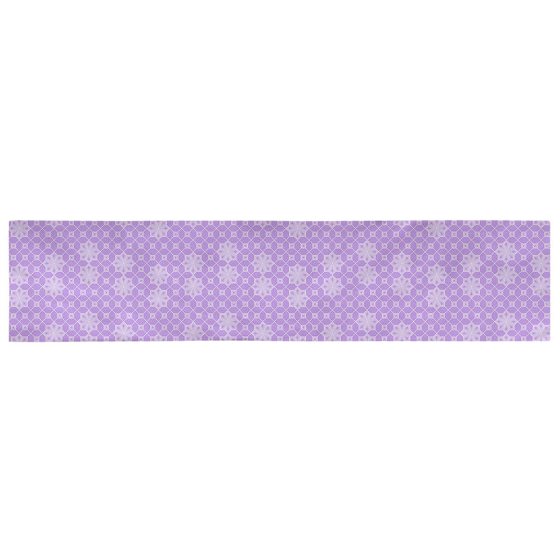 Chemin de table géométrique, 90 po x 16 po, Violet