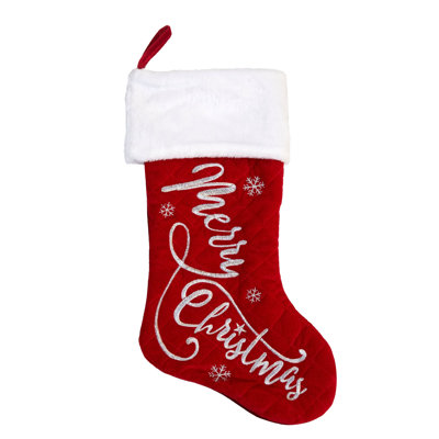 Season's Designs 20in Blue Merry Christmas Stocking