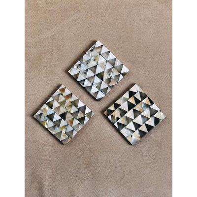 Stoneware Square 4 Piece Coaster Set