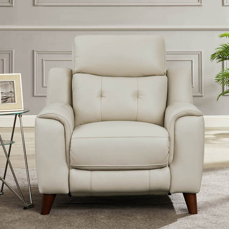 Fauteuil inclinable électrique sans gravité, Similicuir blanc cassé