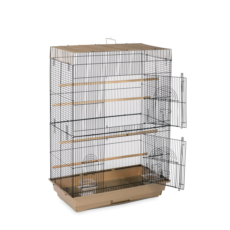 Cage de vol en plastique avec perchoir 36 po Fricke, Brun/Noir