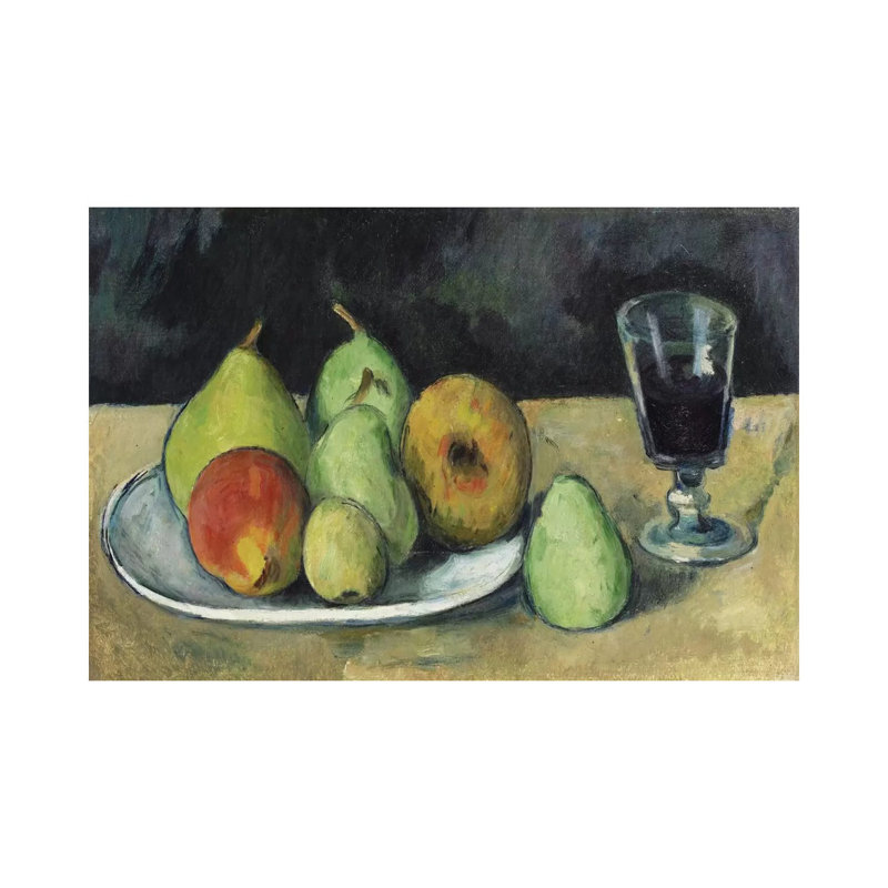 Verre Et Poires by Paul Cezanne - Wrapped Canvas Painting, 101.6 cm H x 66.04 cm W x 1.91 cm D