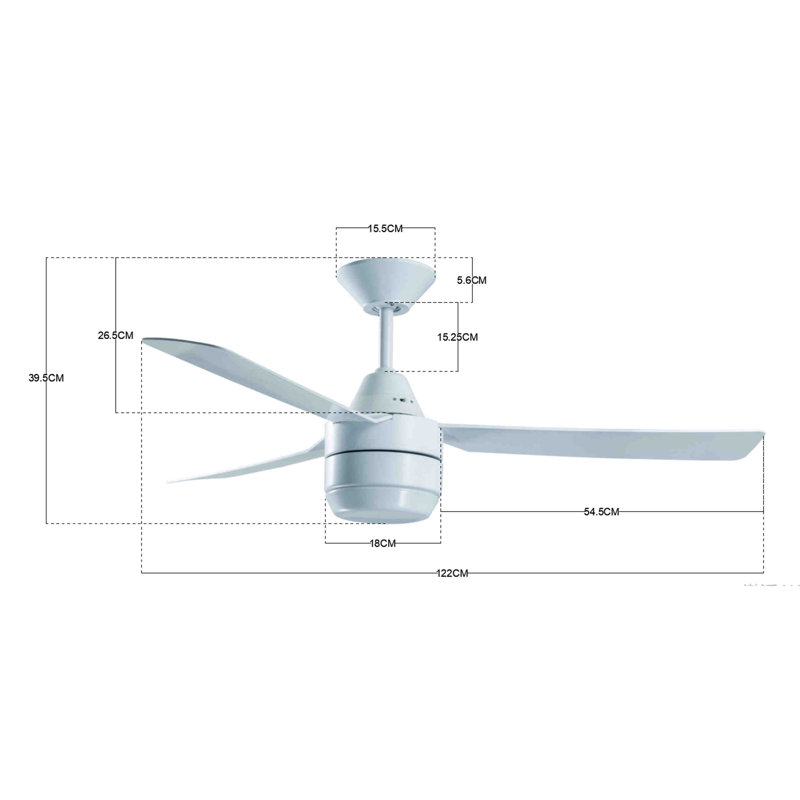 Albern 122cm Ceiling Fan with Light Kit