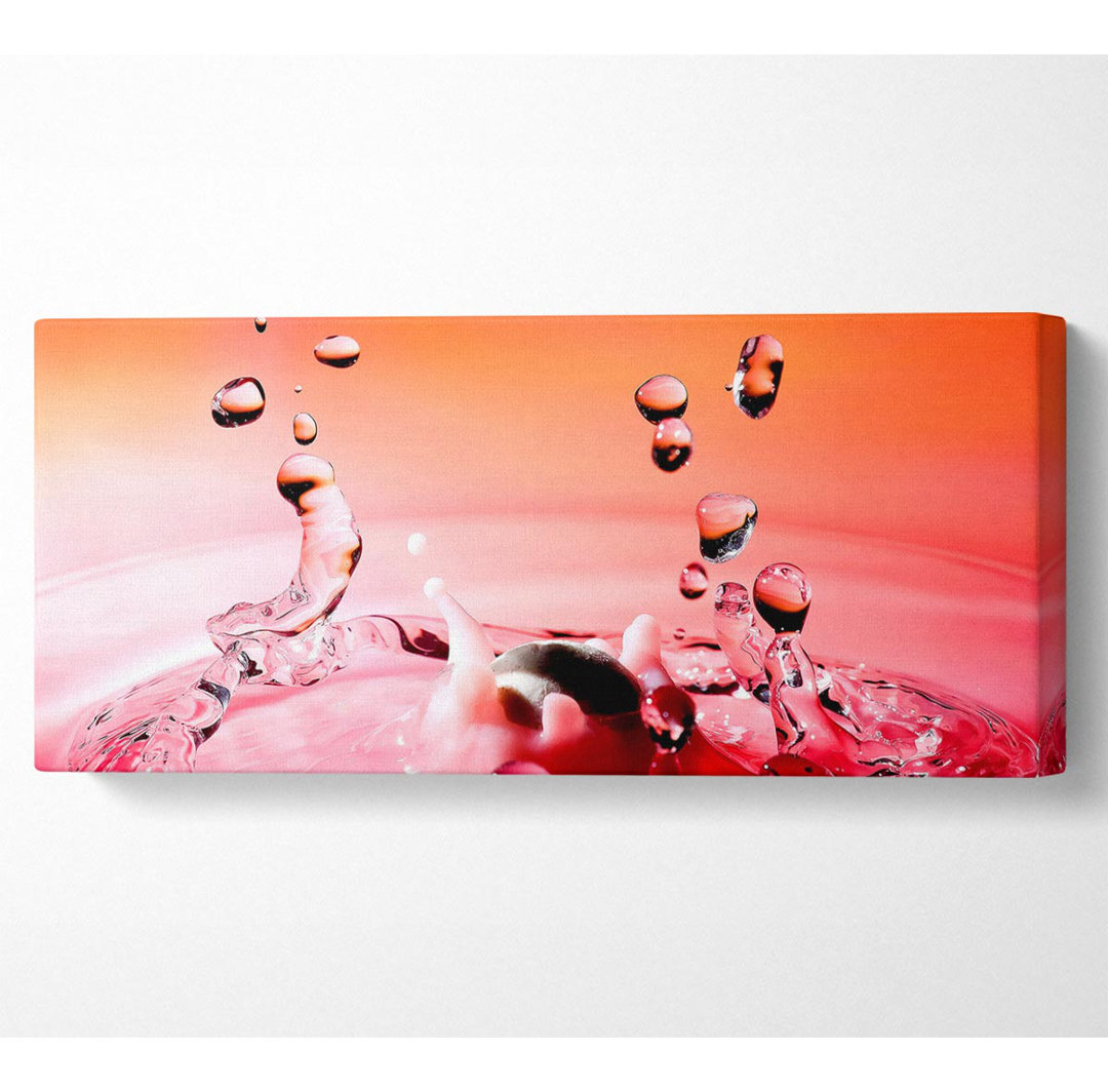 Pink Water Splash - Kunstdrucke auf Leinwand - Wrapped Canvas