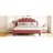 Upholstered Platform Bed with Flower Pattern Velvet Headboard-1015134296-1015134297