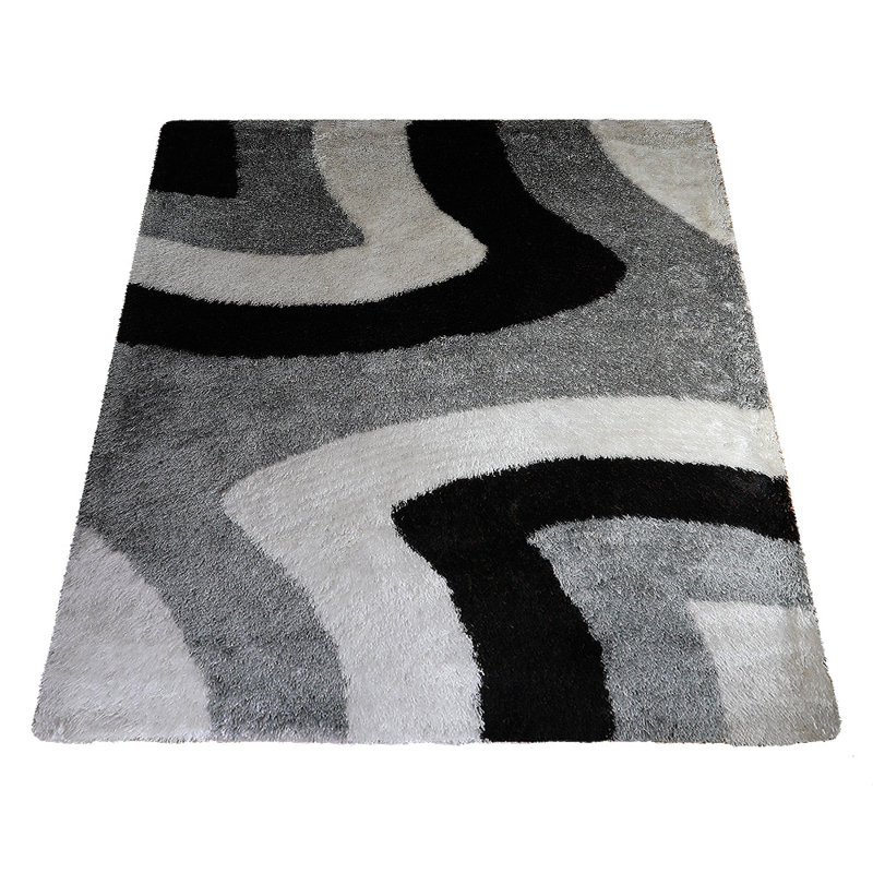 Rollins Hand Tufted Shag Polyester Eco-Friendly Area Rugs - Rectangle, Multicolor, Contemporary Modern Design, High Pile Thick Handmade Anti Skid Area Rugs for Living Room, Bed Room
