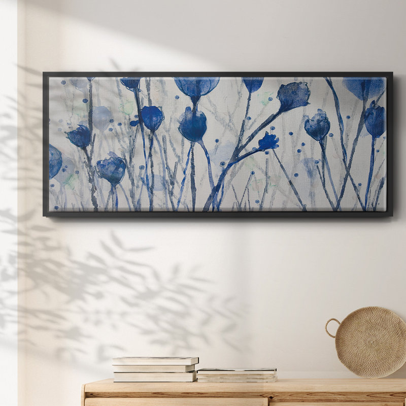 Jardin bleu - Toile encadrée, H 20 po x l 50 po