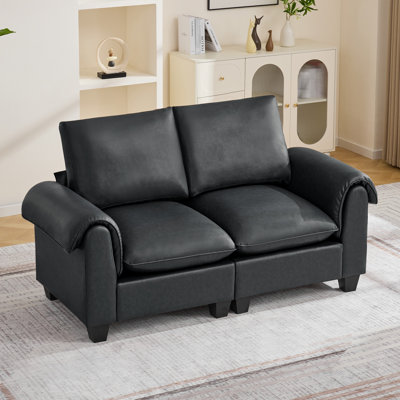 Faux Leather Modular Sectional Sofa, 2, 3 & 4-Seater