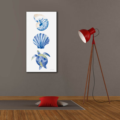 Art mural sur toile Epic Graffiti «Salty Waves Shells» par Mercedes Lopez Charro, 20 po x 40 po