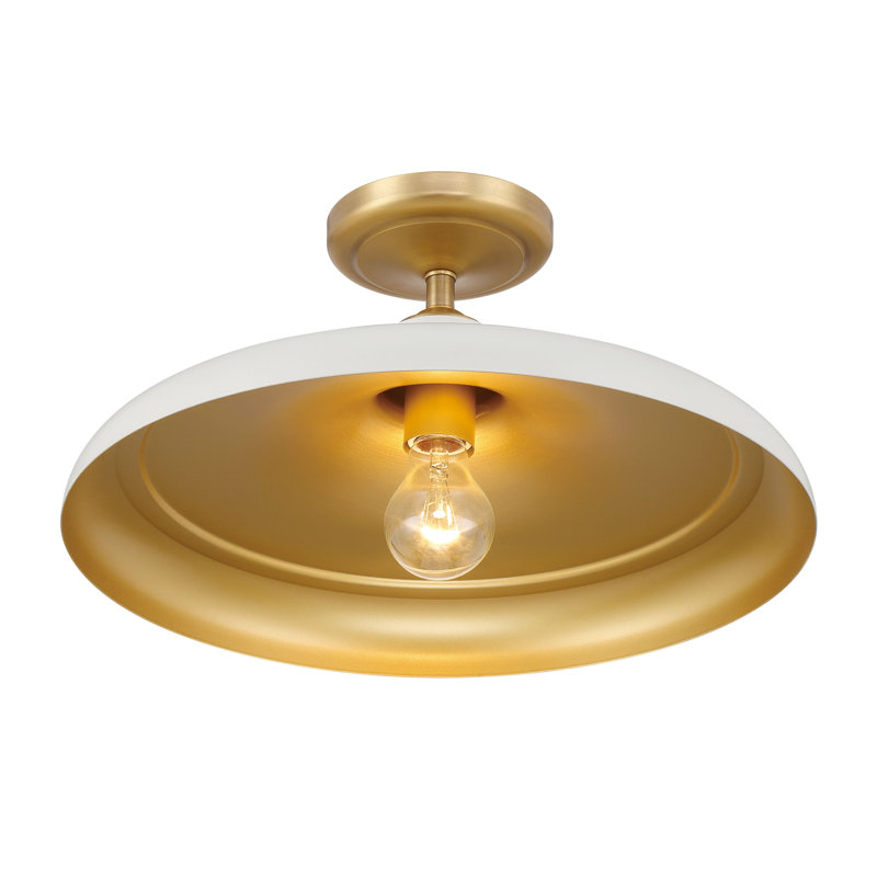 1 LIGHT SEMI FLUSH, Gold