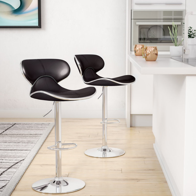 Leopoldo Swivel Upholstered Adjustable with Metal Frame, Charcoal