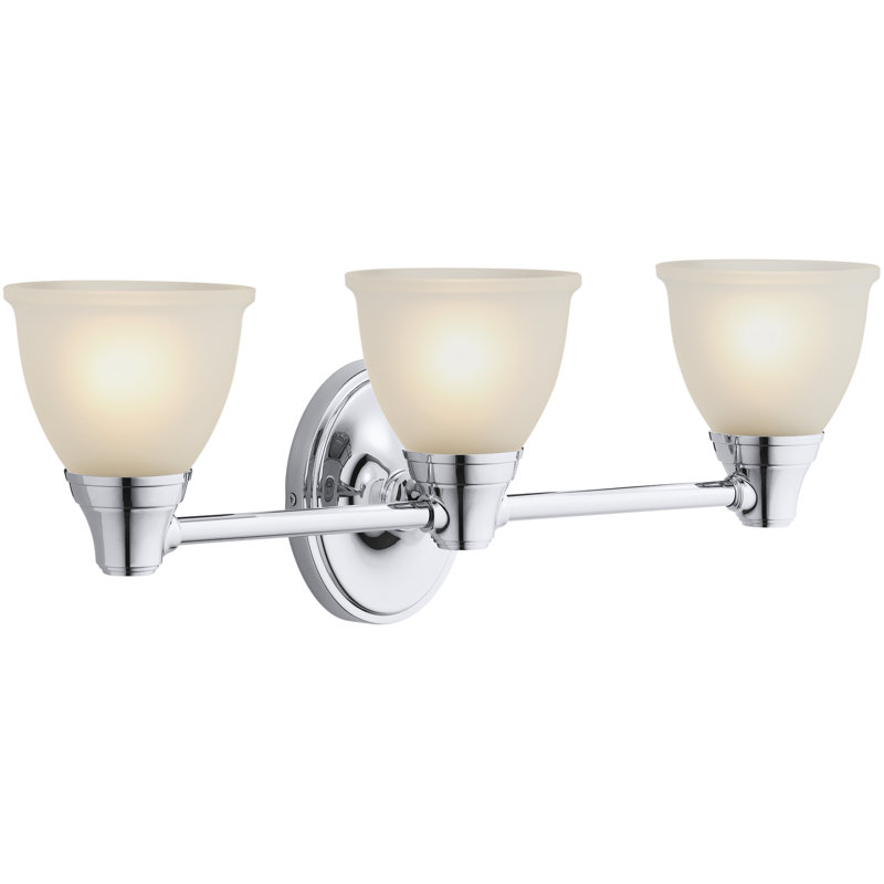 Forte 3 Light Indoor Bathroom Vanity Light Fixture, Position Facing Up or Down, UL Listed