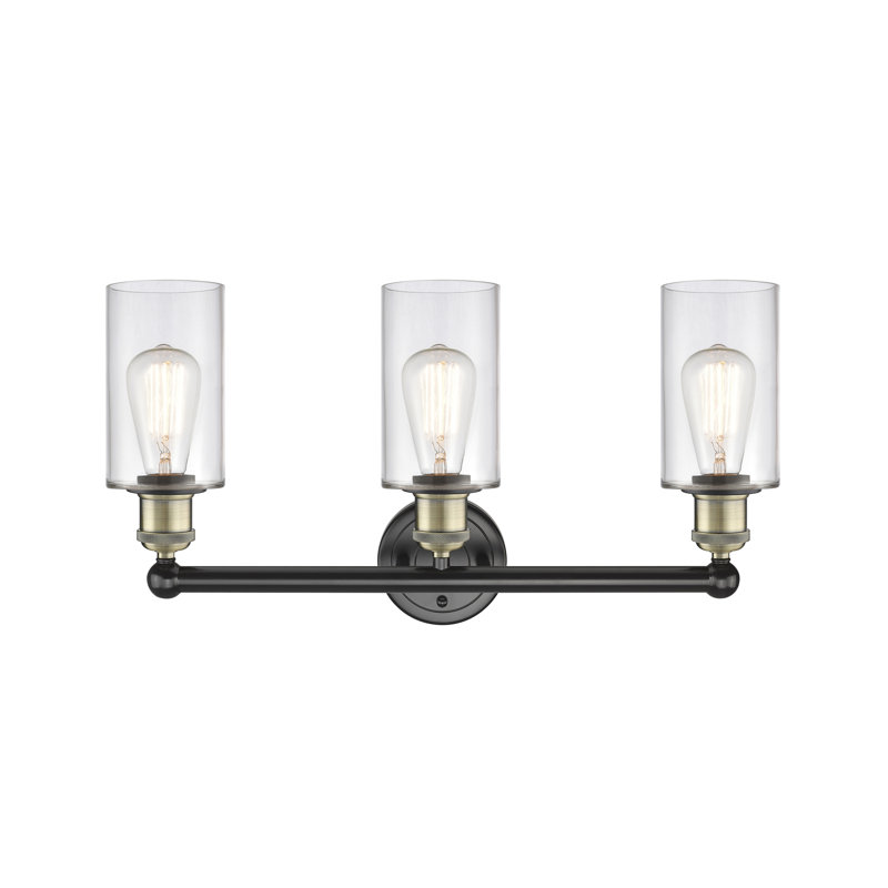 Caldello 3 - Light Dimmable Vanity Light, Clear, Black Antique Brass