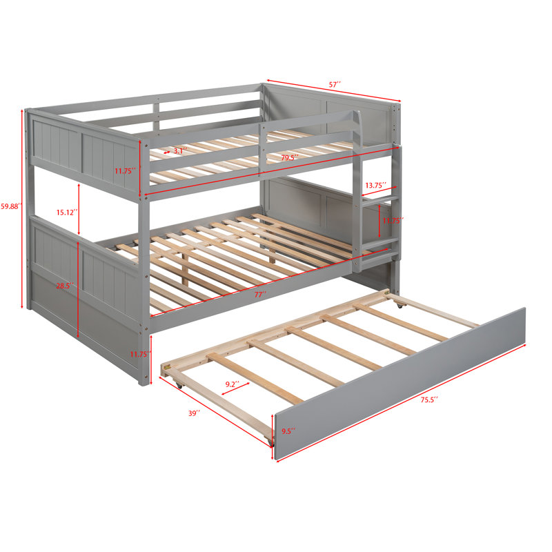 59.9" Bed Frame, Gray