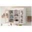 Armoire à pharmacie murale, armoire de salle de bain murale avec 2 portes en verre, armoire de rangement encastrée au-dessus de la toilette avec rangement, blanc