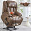 Fauteuil inclinable Power Lift avec double moteur, massage 8 points, chaleur lombaire, capacité de 350 lb, brun