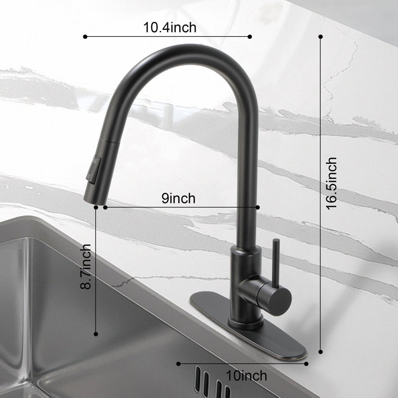 NOVEL Pull Down Kitchen Faucet, Matte Black