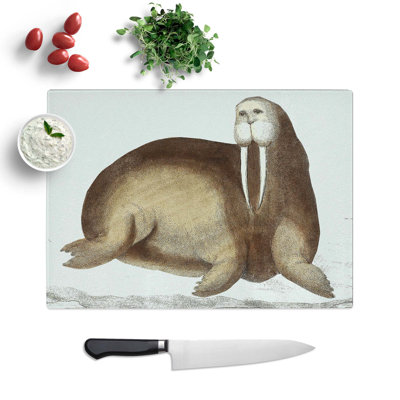 Tempered Glass Arctic Walrus Chopping Board