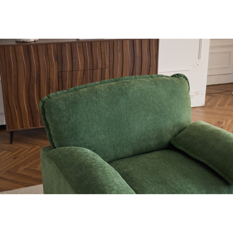 Fauteuil surdimensionné avec structure renforcée et dossier haut revêtu de chenille, H 35,35 po x l 38,73 po x P 35,43 po