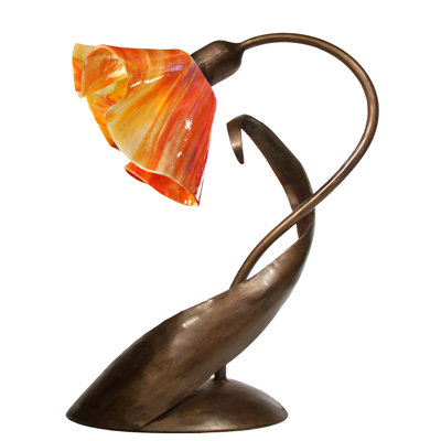 Amergin Handcrafted Glass 20-Inch Arched Table Lamp