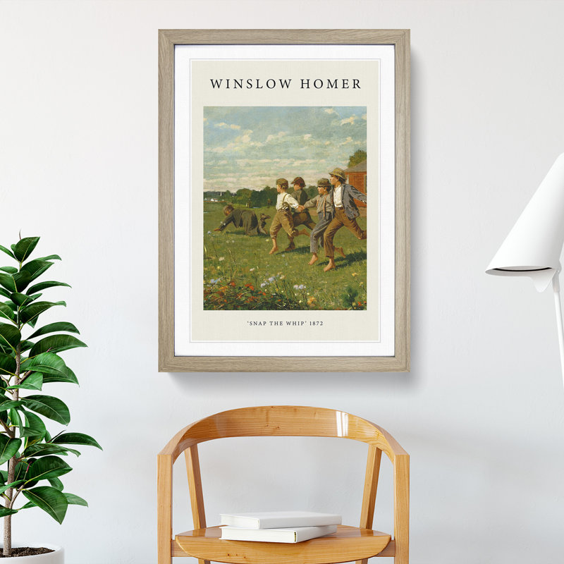 Snap the Whip by Winslow Homer - Picture Frame Painting, Oak, 65cm H x 48cm W x 2cm D