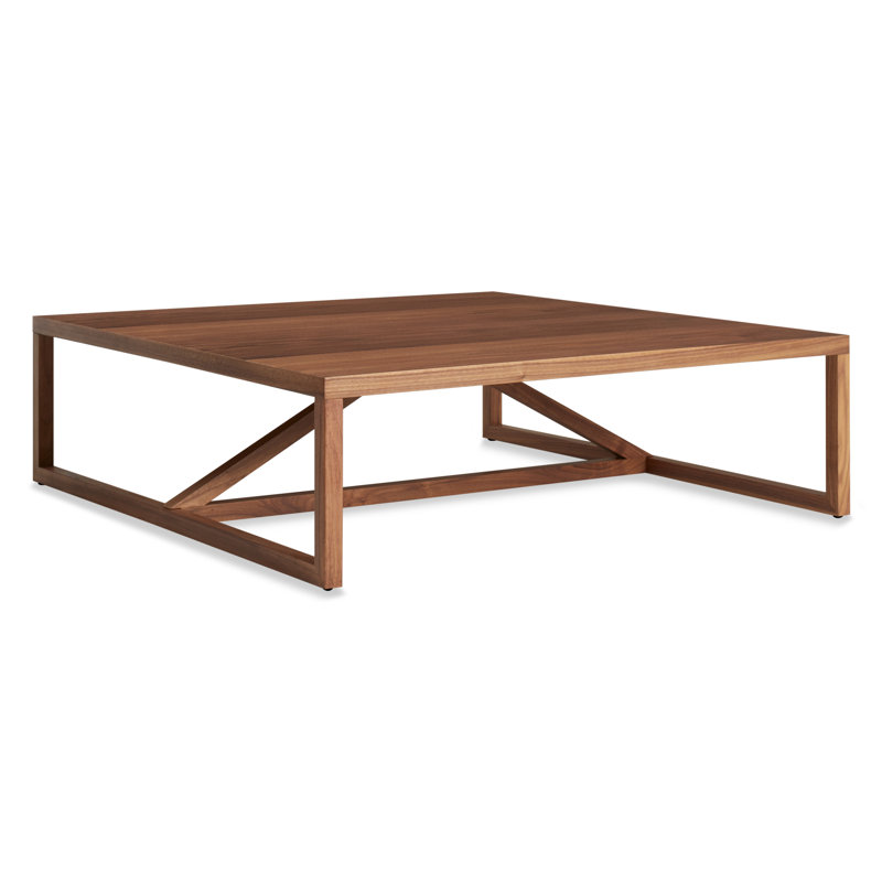Strut Coffee Table, Walnut, 12" H x 40" L x 40" W