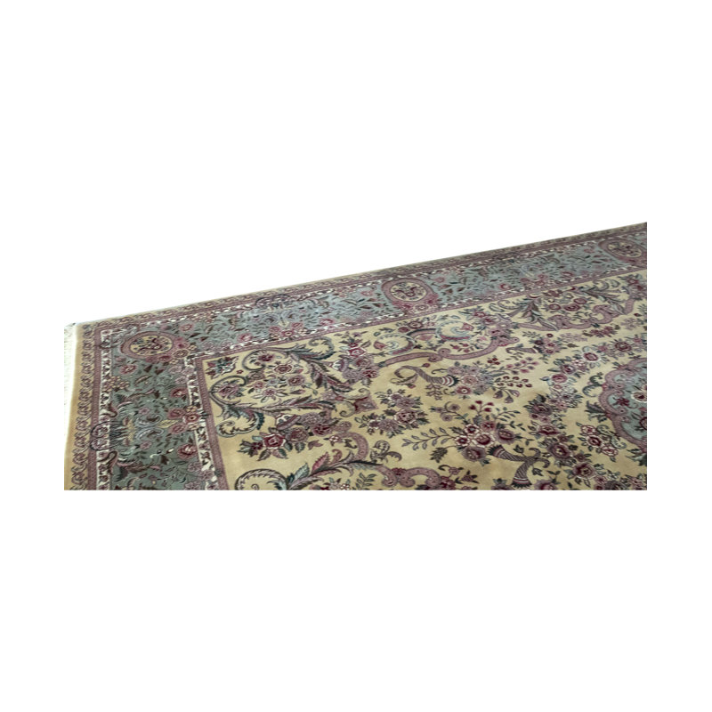 Prince Wool Oriental Area Rug in Gold/Light Green, Rectangle 10' x 14'