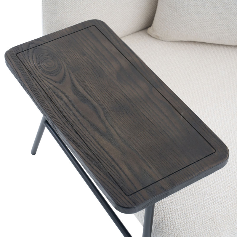 Chaise de lecture moderne, chaise d'appoint rembourrée avec table et coussin, Beige