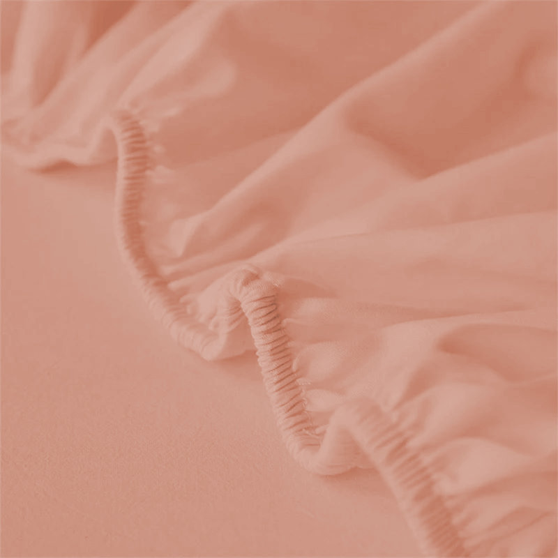 Microfiber Premium Quality Deep Hypoallergenic Fitted Sheet 25cm, Single (3'), Peach
