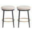 Ensemble de 2 tabourets de comptoir 24,75 po Modern, ensemble de 2 tabourets de comptoir blancs avec structure en fer, coussin éponge, repose-pieds, convient à la cuisine / chambre à coucher / salle à manger.