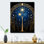 Bleu et or, portail astrologique en métal - Astrologie, art mural en métal