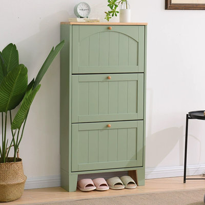 Green Solid wood Shoe Storage