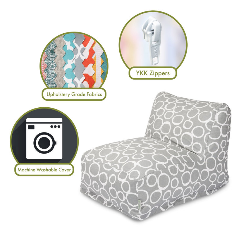 Logue Cotton Bean Bag Chair & Lounger, Gray