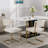 Corabella Modern Dining Chairs with Corduroy Fabric,Gold Metal Base, Accent Armless Kitchen Chairs with Channel Tufting, Side Chairs, Set of 2-695903598