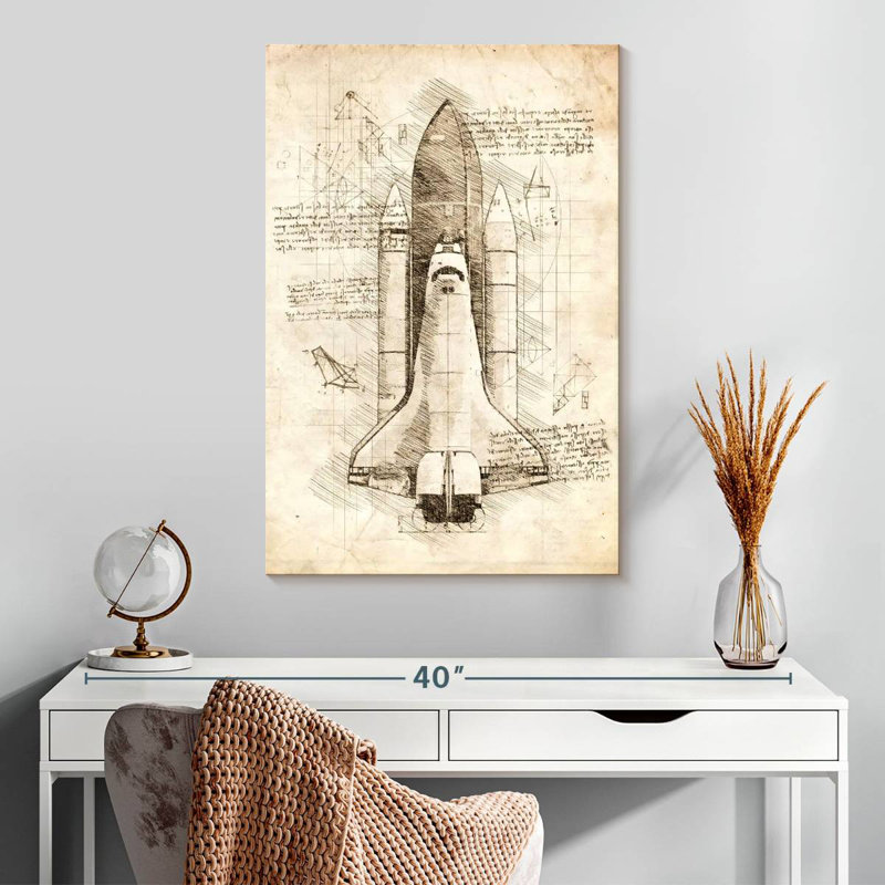 Oberle Space Shuttle Blueprint, 30" H x 20" W
