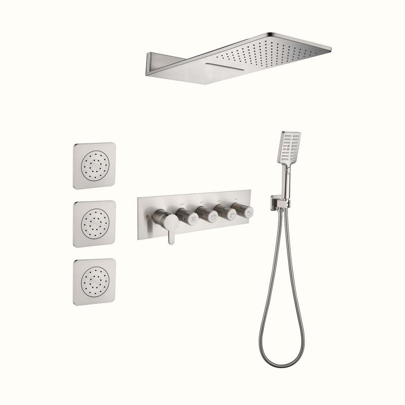 Système de douche complet, Nickel brossé