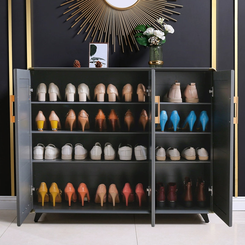 Rangement pour chaussures en alliage d'aluminium gris