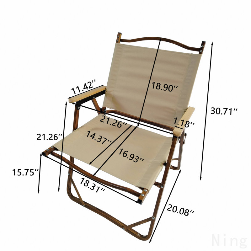 Ensemble de 4 chaises pliantes et portatives confortables avec cadre en aluminium, fauteuil de voyage Kermit