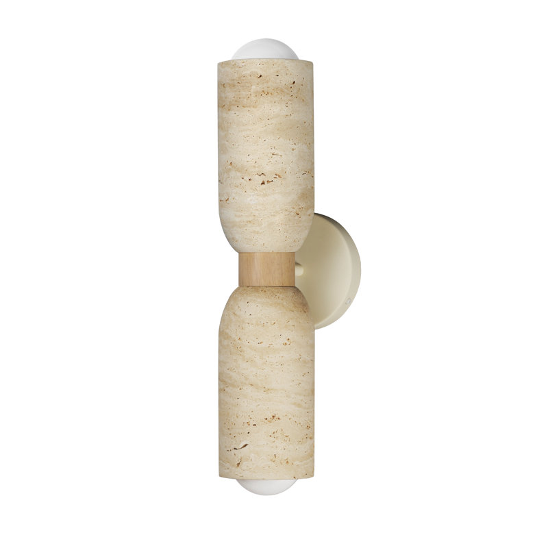 Pompeii-Wall Sconce, Travertine / Oyster