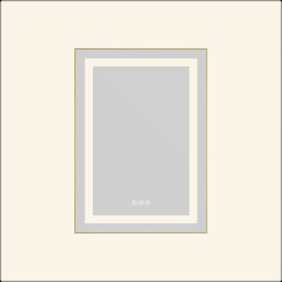 Miroir de salle de bain à DEL avec façade et rétroéclairage, miroir de meuble-lavabo mural avec cadre en aluminium, antibuée, mémoire, 3 couleurs, gradation continue