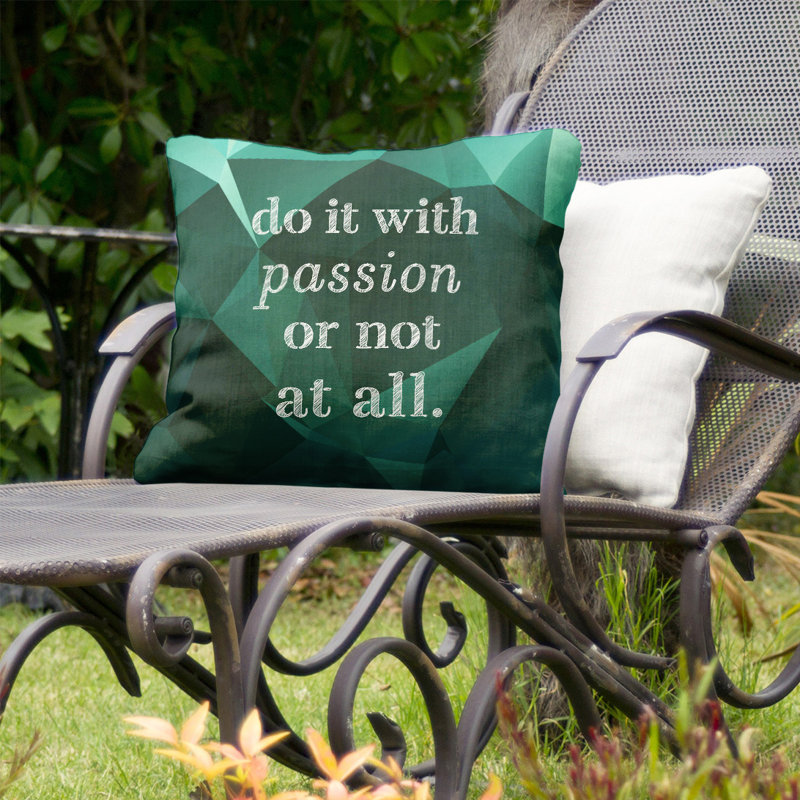 Coussin intérieur/extérieur d’inspiration passion, 16 po x 1 po, Vert