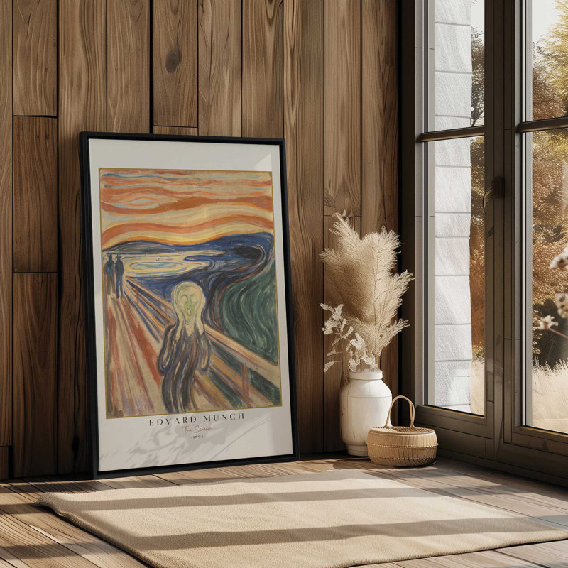 The Scream by Edvard Munch v3, Polished Chrome Floater Framed, 30.75" H x 20.75" W